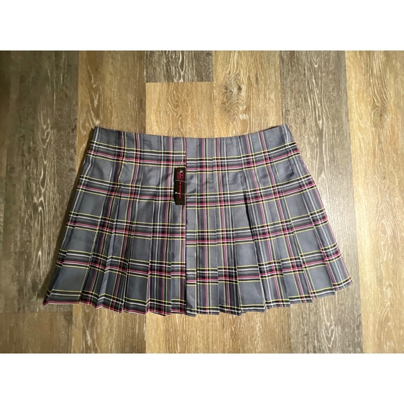 No Boundaries Dresses & Skirts - No Boundaries Pleated Skirt Women XXXL 21 Gray Plaid New Mini Schoolgirl Punk